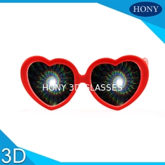 多彩なフレーム 3D の花火ガラス、プラスチック赤い回折ガラス