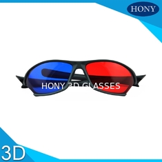 プラスチック アナグリフ3Dガラスの広角の赤く青いレンズはフレームを黒くします