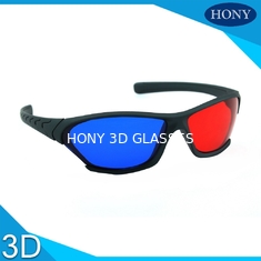 プラスチック アナグリフ3Dガラスの広角の赤く青いレンズはフレームを黒くします