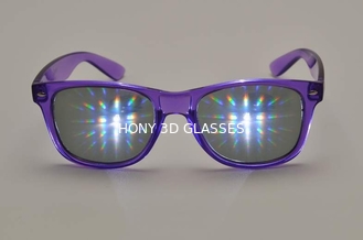 紫色フレームのプラスチック回折ガラスの Wayfarer 様式、虹プリズム ガラス