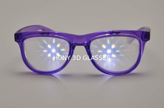 紫色フレーム 3D の花火ガラス、プラスチック回折ガラス