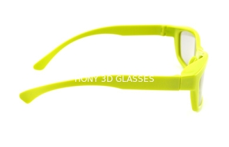 黄色いプラスチック フレームの円の分極レンズ Reald 3D はガラスを分極しました
