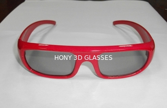 赤いフレームのプラスチック回状は映画館のための 3D ガラスを分極しました