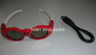 赤いプラスチック フレームを持つ子供のための超明確な DLP リンク 3D ガラス