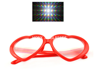 赤い中心フレームの党のためのプラスチック回折の花火3Dの虹ガラス