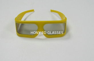 技術博物館のための黄色いプラスチック フレームの線形分極された 3D ガラス